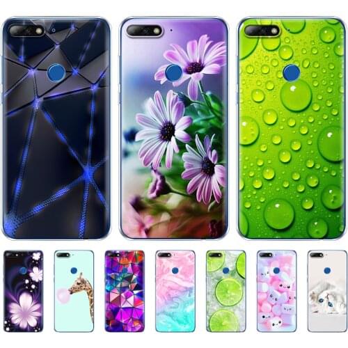 Cover phone case for huawei Y7 2018/Y7 Prime 2018 soft tpu silicon back cover 360 full protective printing coque