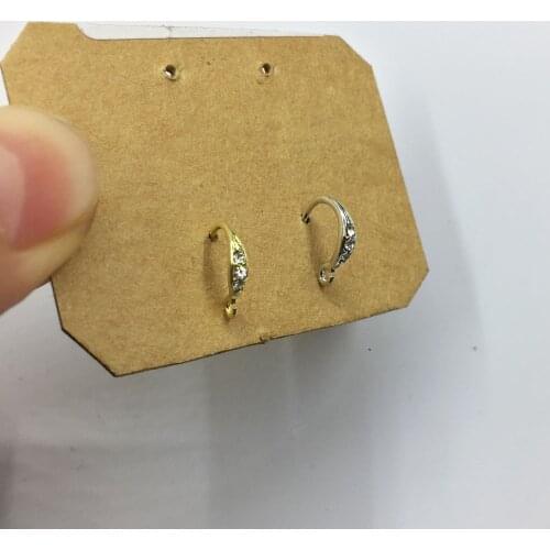 Eruifa 10pcs 15mm Earing Base Connector with Stones Linker Holder Brass Fishhook for Earring DIY 2 colors Nickle and Lead free