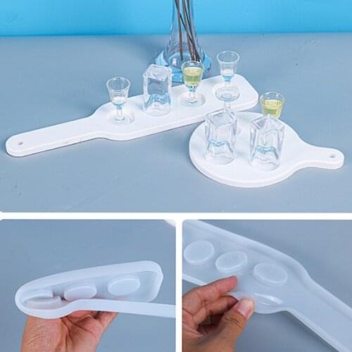 Crystal Epoxy Resin Mold Wine Rack Tray Bracket Cup Holder Casting Silicone Mould DIY Crafts Making Tools #4