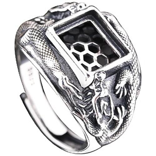 Sterling Silver 925 Wedding Engagement 9X10mm Princess Cabochon Semi Mount Ring fit Amber Turquoise Agate Setting