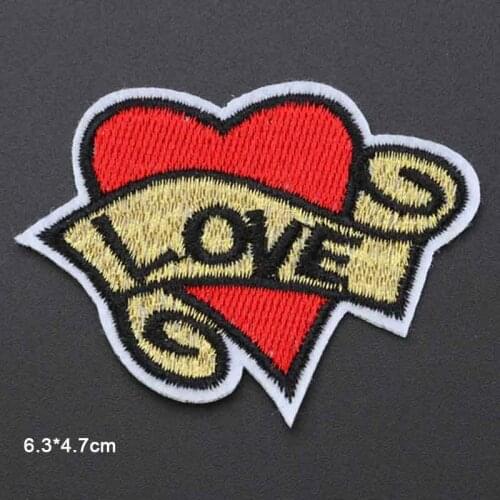 Colourful Heart Shape Love Iron On Embroidered Clothes Patch For Clothing Stickers Garment Apparel Accessories