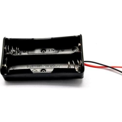 2016 Hot Sale Battery Case Plastic Battery Holder Storage Box Black With Wire Lead for 18650 battery Wholesale
