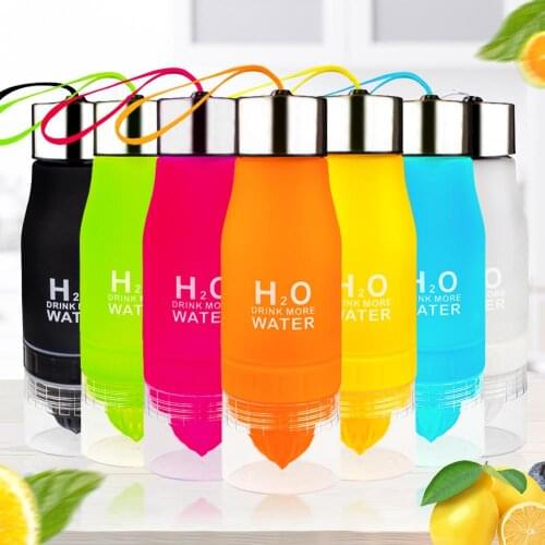 Meijuner 650ml Plastic Water Bottle Fruit Juice Lemon Bottle for Outdoor Sport and Kids Camping Fresh Portable Kettle