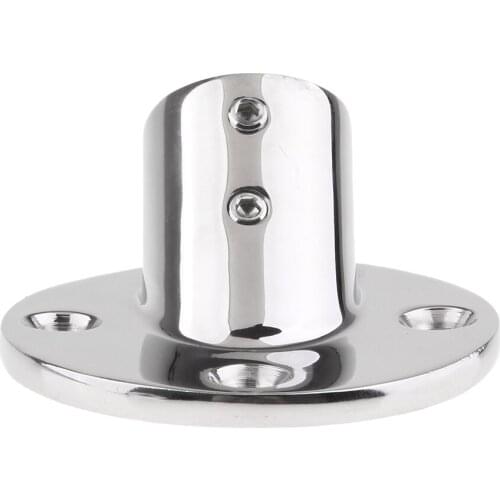 Marine Boat Hand Rail Fitting 60 Degree Round Base Fits 25mm (1 Inch) Tube/Pipe