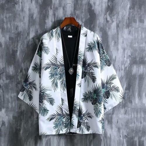 Mens Chinese style Taoist robe anti-sun coat Japanese style and Tang Style Mens kimono loose and thin shirt