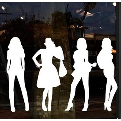 Women 's clothing store showcase decoration sticker Girls women shoes store wall stickers window sticky poster