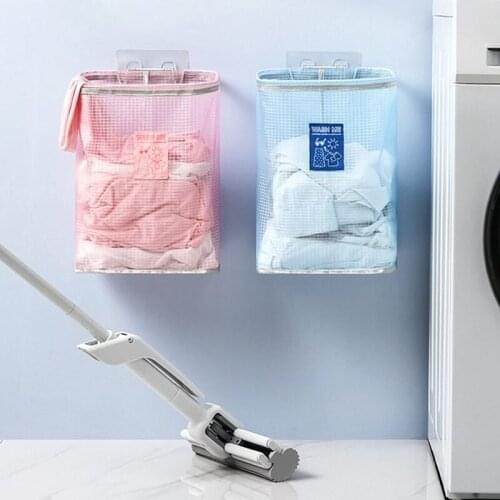 Wall-mounted Laundry Basket Household Punch-free Foldable Dirty Clothes Basket Storage Basket Laundry Basket