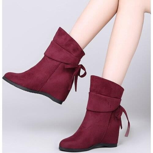 New Winter Shoes Women Snow Boots Fashion Height Increasing Shoes Women Ankle Boots Casual Women Wedge Heels Boots