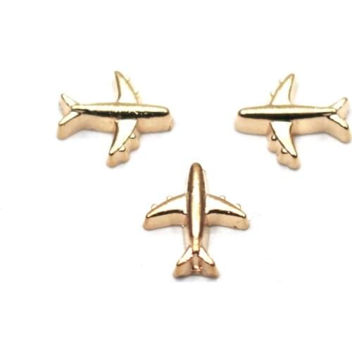 New Arrival Mix 10pcs/Lot Golden Aircraft Floating Charms Living Glass Memory Lockets Diy Animal Accessory Jewelry
