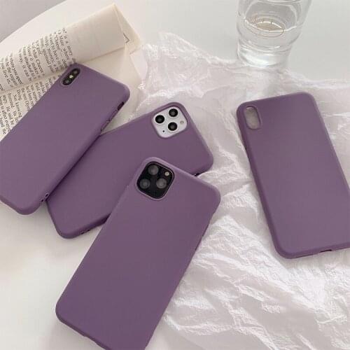 For iPhone 11 Pro Pure Color Phone Case For iPhone 12Pro Max iPhone 8 Plus Case Silicone XS Frosted Case 7 6 6s X Max XR SE 2020