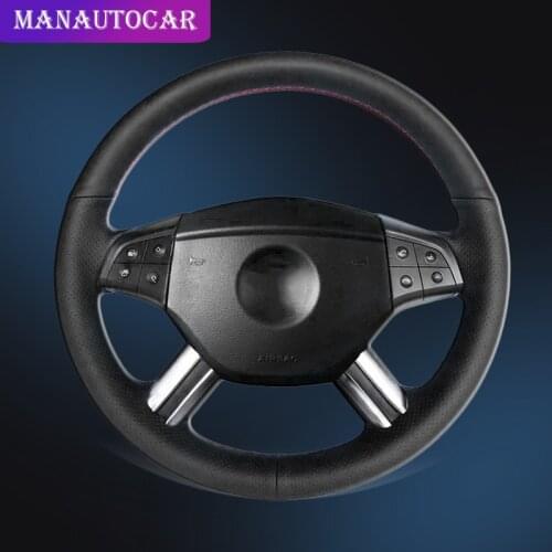 Car Braid On The Steering Wheel Cover for Mercedes-Benz W164 M-Class ML350 ML500 2005 2006 X164 GL-Class GL450 R500 Auto Covers