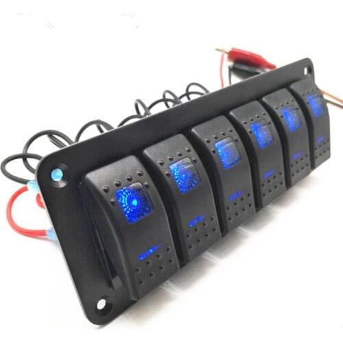 ON-OFF Rocker Switch Panel Waterproof Double Light Switch LED Toggle Switch Panel 12/24V for RV Car Yacht