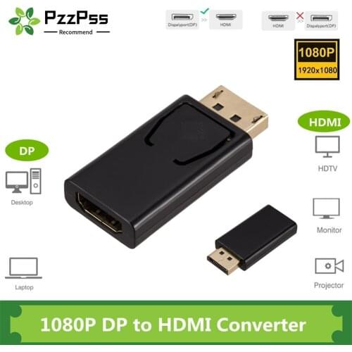 PzzPss DP to HDMI Cable Adapter Male To Female For HP/DELL Laptop PC Display Port to 1080P HDMI Cable Adapter Converter