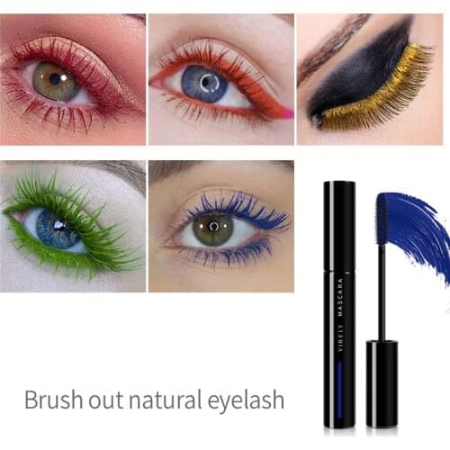 Makeup Color Mascara Waterproof Fast Dry Eyelashes Curling Lengthening Makeup Eye Lashes Blue Mascara TSLM1
