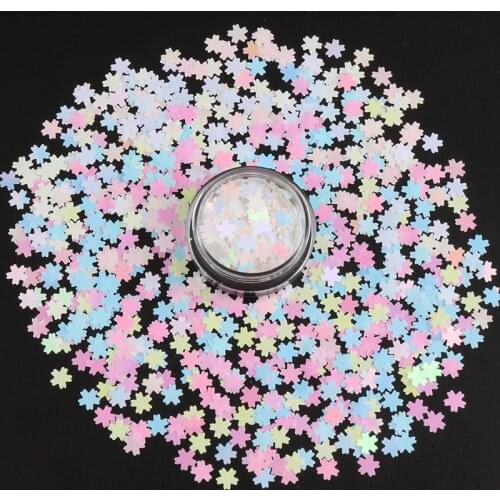 Pailettes Colorful Flower Nail Art Glitter Ultrathin Sequin 5mm Cherry Blossoms Shape Tips UV Gel 3D Nail Decoration Manicure