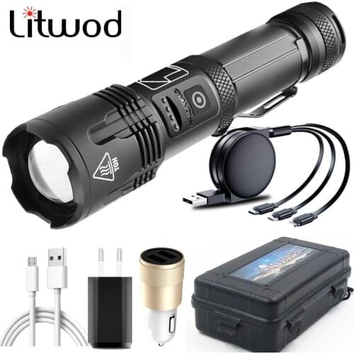 XHP100 9-core High Quality Led Flashlight Zoomable Torch Usb Rechargeable 18650 or 26650 Battery Power Bank Function Lantern
