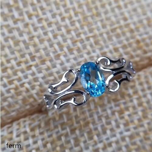 KJJEAXCMY boutique jewelry 925 Pure Silver Embedded Palace Butterfly Style Natural Topaz Ring Living Character