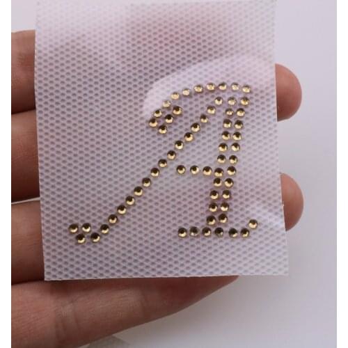 ZMTT01-New Arrival beautiful A-Z Alphabet 1PC Rhinestone DIY English Letter Mixed Rhinestones Transfer Design Iron on
