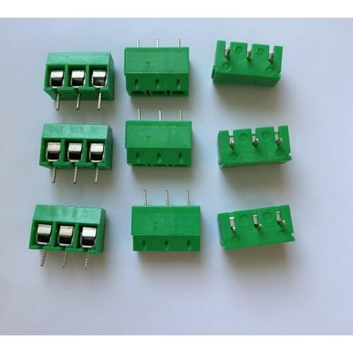 100pcs / batch kf301-3p splicing, screw PCB spacing 5.0 connector terminal, terminal kf-301 green, black, red, blue