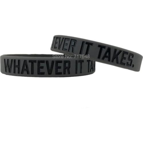 100pcs Inspirational Quote WHATEVER IT TAKES. wristband silicone bracelets free shipping by ePacket A