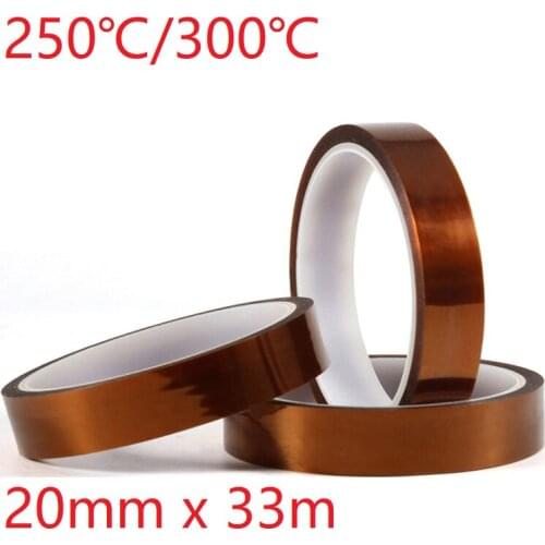 20mm x 33m Polyimide Adhesive Tape BGA PCB 3D Printing Board Protection High Temperature Heat Resistant Electronic Insulation