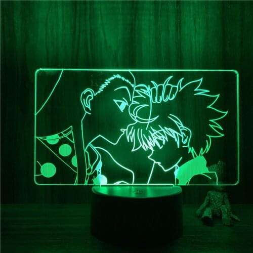 3D Nightlight Anime Killua Irumi Zorudikku Hunter X Hunter Figure 7 Colors Touch Optical Illusion Table Lamp Gift Room Decor Lig