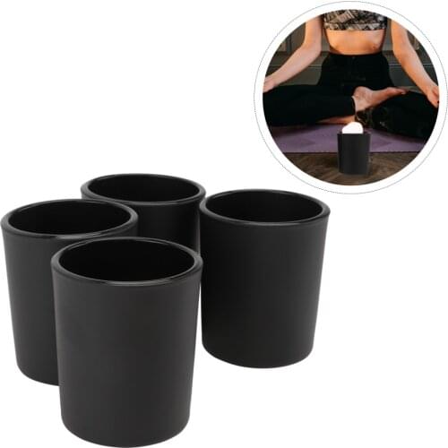 4Pcs Glass Candle Cup Simple Home Candlestick Dining Table Decoration Black