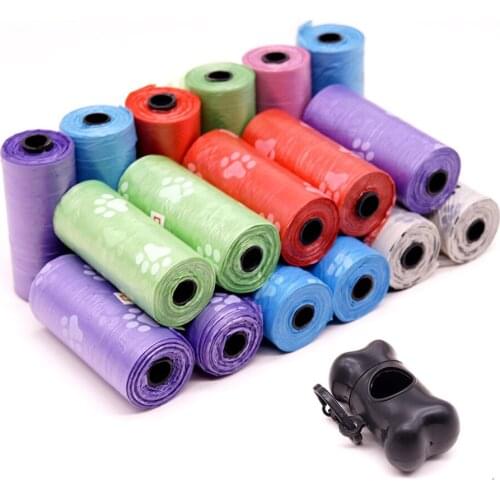 50Rolls Pet Dog Poop Bag Dispenser With Printing Doggy Bag Degradable Pet Waste Clean Poop Bags Dog Up Clean Bag Dispenser