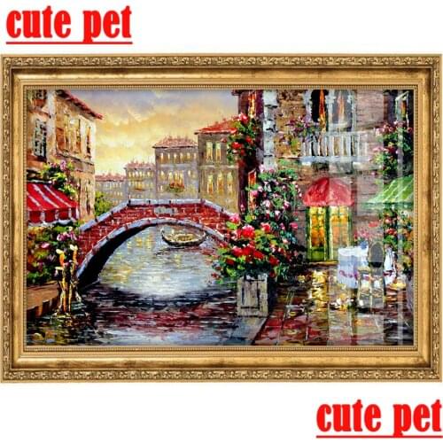 5d full diamond European architecture Art Decoration DIY diamond color painting Gift Square Diamond Round Diamond Mosaic gift