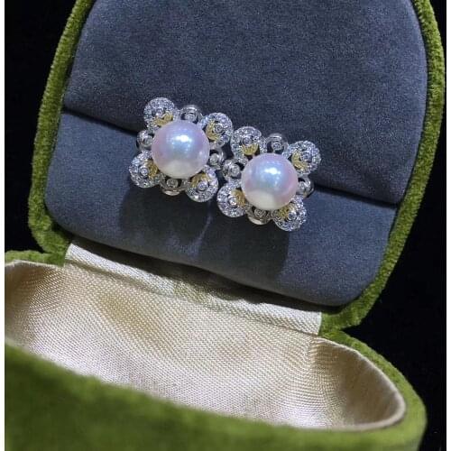 925 Sterling Silver Earrings Findings Mountings Settings Jewelry Parts Fittings for Pearls Coral Jade Agate Beads Stones