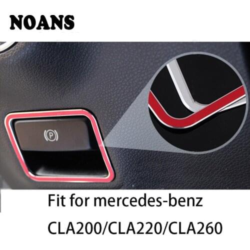 Aluminum For Mercedes Benz GLA CLA A B Class Car Styling Electronic Hand Brake Switch Decoration Covers Stickers Refie