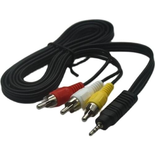 2.5mm Jack To 3 X RCA Phono Lead Audio / Video AV Cable 2.5mm To AV Video Cable For Net Media Player 1.5m