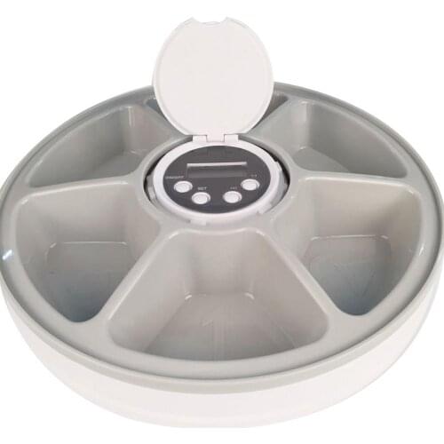 Automatic Pet Feeder Timing 6 Food Compartments For Dog Cat Rabbit Small Animals Dry &Wet Food Plate With Music