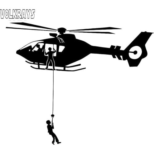 Volkrays Cartoon Car Sticker Air Force Helicopter Pattern Accessories Reflective Sunscreen Cover Scratches Vinyl Decal,14cm*17cm