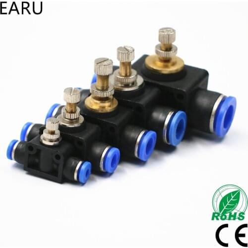 Free shipping throttle valve SA 4-12mm Air Flow Speed Control Valve Tube Water Hose Pneumatic Push In Fittings