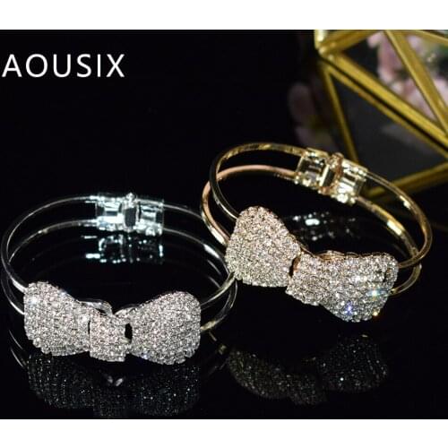 Crystal Decoration Bracelet Beautiful Women Accessory With Shinning Synthetic Rhinestone Cuff Bracelets Gift for Best Friend