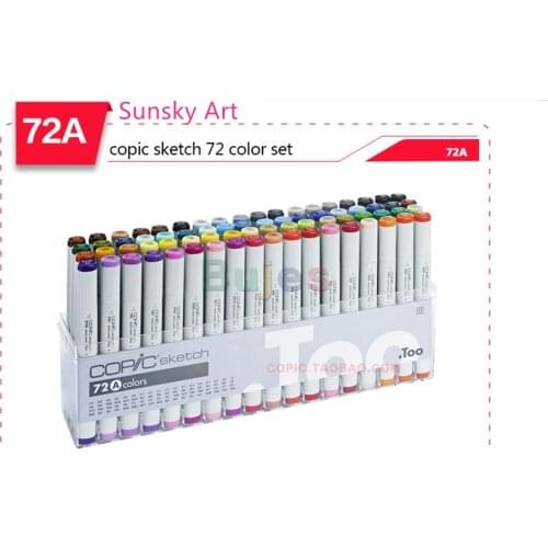 Original Japan COPIC Sketch 2 24/36/72color Double head Square head 6mm soft head alcohol oil cartoon design marker art supplies