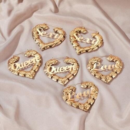 EM029 Popular Originality Peach Heart Letter Alloy Earrings For Women Fashion Accessories Wholesale