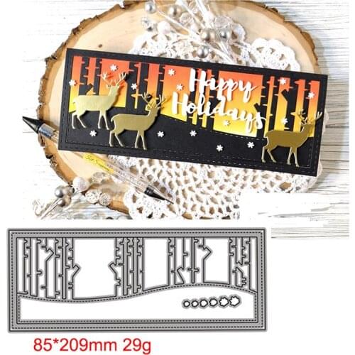 Forest Background Frame Metal Cutting Dies Scrapbooking Craft Mold Cut Die Stencil Handmade Paper Card Make Template New Design