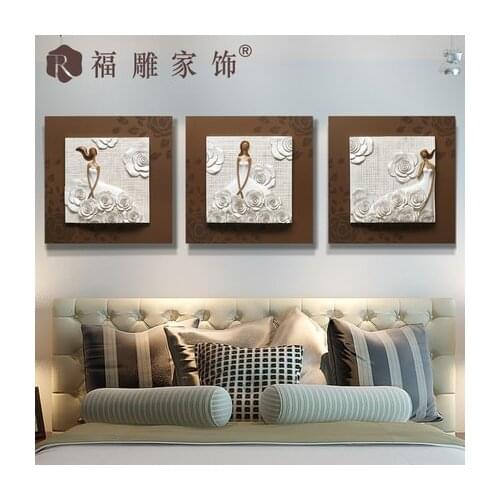 Fu carved Sofa background wall, living room decoration, relief painting, three dimensional, frameless hanging painting