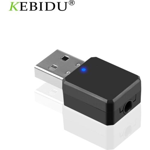 KEBIDU USB Wireless Bluetooth 5.0 Receiver Adapter Music Speakers 3.5mm AUX Car Stereo Audio Adapter For Car Radio MP3 PC