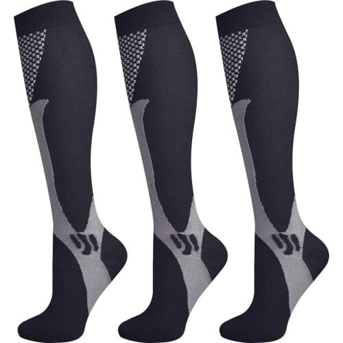 3 Pairs Brothock Compression Socks for Women & Men 20-30 mmHg Comfortable Athletic Nylon Medical Nursing Stockings Sport Running