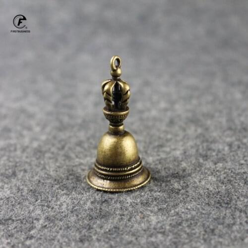 Brass Good lucky Bell Small Ornaments Desk Key Chains Decorations Retro Brass Keychain Pendants Home Decor for Living Room