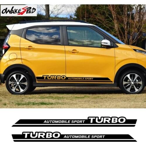 Car Side Skirt Stripes Stickers Auto Body Decor Vinyl Decals For Mitsubishi EK X Apace Wagon Racing Sport Styling Accessories