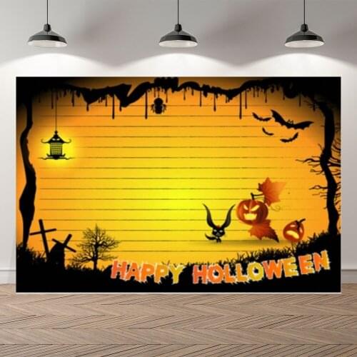 Neoback Halloween Spooky Night Party Bat Light Grave Photography Baby Background Photographic Backdrop For Photo Studio Shoot