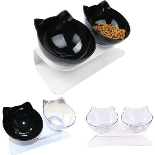 Anti-slip Double Cat Bowl Dog Bowl With Raised Stand Pet Supplies Cat Water Bowl For Cat Food Bowls For Dog Feeder