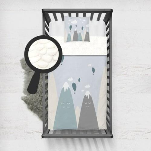 Kids Minky Blanket Super Soft and Warm Baby Blankets Children for Couch and Bed Blue Mountain Balloon Model 1360