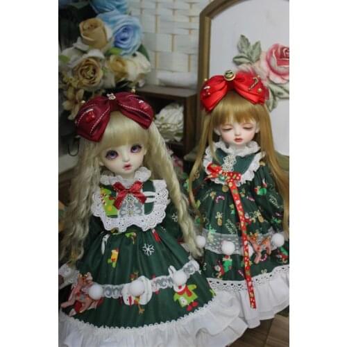 BJD Doll clothes suitable for 1-3 1-4 1-6 size fashion dress Christmas New Year with headgear doll accessories