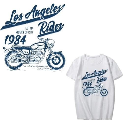 Motorcycle Patch Iron on Transfer Punk Letter Patches for Clothing DIY T-shirt Vinyl Stickers on Clothes Applique Thermal Press
