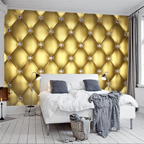 3D stereoscopic flexible decorative wall stickers large diamond 3D wallpaper mural bedroom TV background 3D wallpaper customized